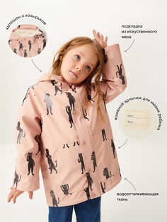Дождевик с принтом для девочек (розовый, 104/ 4-5 YEARS) Sela