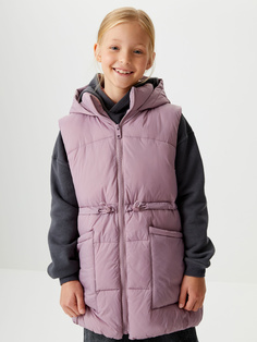 Стеганый жилет с капюшоном для девочек (фиолетовый, 122/ 7-8 YEARS) Sela