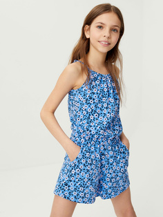 Трикотажный комбинезон для девочек (синий, 128/ 8-9 YEARS) Sela