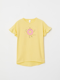 Ночная сорочка с принтом для девочек (желтый, 92-98) Sela