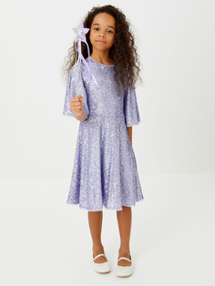 Платье с пайетками для девочек (фиолетовый, 134/ 9-10 YEARS) Sela