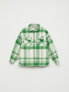 Куртка-рубашка в клетку для девочек (зеленый, 134/ 9-10 YEARS) Sela
