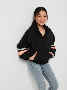 Ветровка из нейлона для девочек (черный, 134/ 9-10 YEARS) Sela