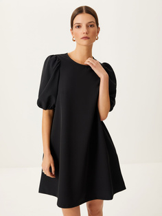 Платье с пышными рукавами (черный, L) Sela