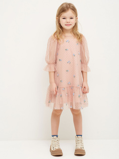 Нарядное платье с вышивкой для девочек (розовый, 104) Sela