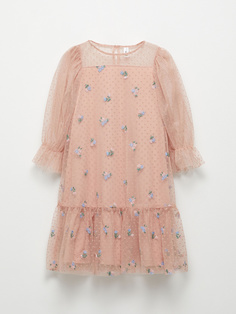 Нарядное платье с вышивкой для девочек (розовый, 122) Sela