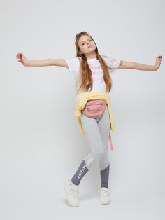 Леггинсы с принтом для девочек (серый, 152/ 12-13 YEARS) Sela