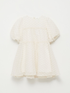 Ярусное платье с вышивкой плюмети для девочек (белый, 110/ 5-6 YEARS) Sela