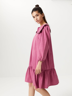 Хлопковое платье с кислотной стиркой (розовый, XS) Sela