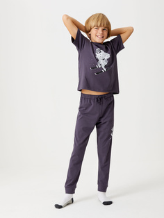 Трикотажная пижама с принтом для мальчиков (серый, 146-152 (11-12 YEARS)) Sela