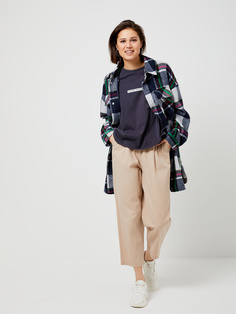 Пальто-рубашка в клетку (принт, XS) Sela