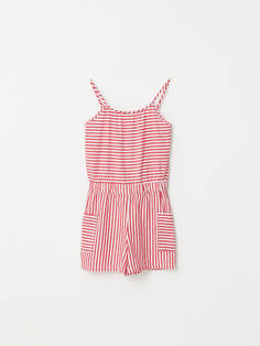 Комбинезон в полоску для девочек (красный, 104/ 4-5 YEARS) Sela