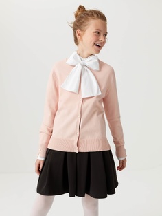 Школьный кардиган с жемчужными пуговицами для девочек (розовый, 164) Sela
