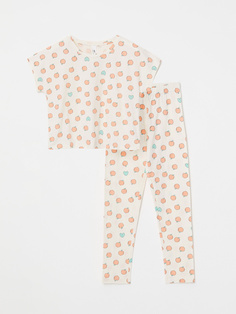 Трикотажная пижама с принтом для девочек (принт, 122-128) Sela
