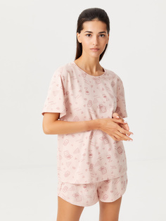 Пижама с ярким принтом (розовый, XL) Sela