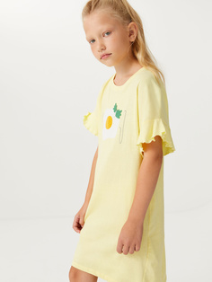 Ночная сорочка с принтом для девочек (желтый, 122-128 (7-8 YEARS)) Sela