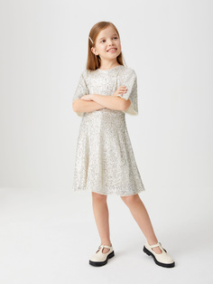 Платье с пайетками для девочек (белый, 152) Sela