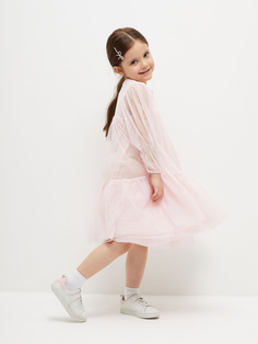 Ярусное платье из сетки для девочек (розовый, 110) Sela
