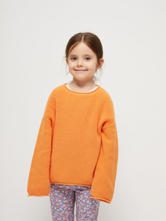 Вязаный джемпер для девочек (оранжевый, 110) Sela