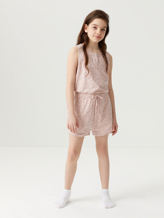 Домашний трикотажный комбинезон для девочек (розовый, 122-128 (7-8 YEARS)) Sela