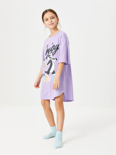 Ночная сорочка с принтом Looney Tunes для девочек (фиолетовый, 134-140) Sela