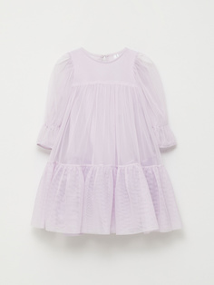Ярусное платье из сетки для девочек (сиреневый, 116) Sela