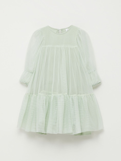 Ярусное платье из сетки для девочек (зеленый, 92) Sela