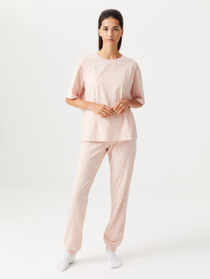 Пижама с принтом (розовый, XS) Sela