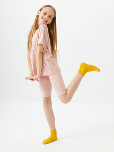 Пижама с принтом для девочек (розовый, 134-140) Sela