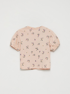 Трикотажная футболка с рукавами-фонариками для девочек (розовый, 110/ 5-6 YEARS) Sela