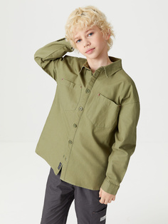 Рубашка с принтом на спине для мальчиков (зеленый, 128/ 8-9 YEARS) Sela