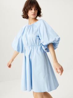 Платье с пышными рукавами (голубой, L) Sela