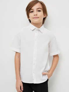 Школьная рубашка с коротким рукавом для мальчиков (белый, 152) Sela