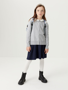 Школьный кардиган с жемчужными пуговицами для девочек (серый, 164) Sela