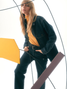 Джинсовая рубашка оверсайз (синий, XS) Sela