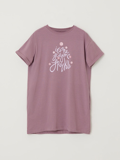 Ночная сорочка с принтом для девочек (фиолетовый, 134-140) Sela