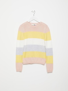 Джемпер в полоску для девочек (розовый, 128) Sela