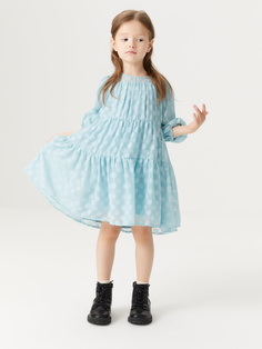 Ярусное платье из шифона для девочек (голубой, 92/ 2-3 YEARS) Sela