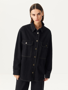 Джинсовая рубашка оверсайз (серый, XS) Sela