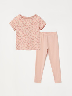 Пижама с принтом для девочек (розовый, 116-122) Sela