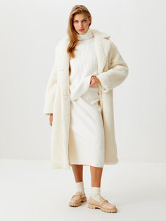 Вязаная юбка в рубчик (белый, L) Sela