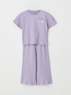 Трикотажная пижама для девочек (фиолетовый, 116-122) Sela