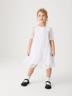 Платье с вышивкой для девочек (белый, 116) Sela