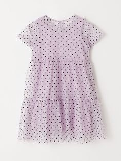 Ярусное платье в горошек для девочек (фиолетовый, 92) Sela