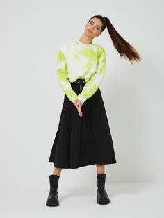 Нейлоновая юбка миди (черный, S) Sela