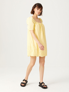 Платье с вышивкой (желтый, M) Sela