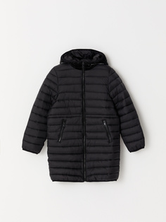 Стеганое пальто для девочек (черный, 128) Sela