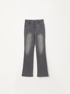 Джинсы клеш для девочек (серый, 122) Sela