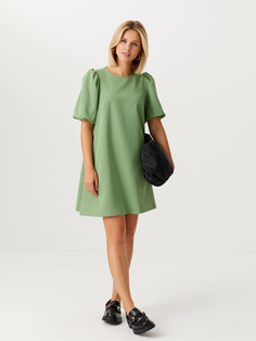 Платье с пышными рукавами (зеленый, L) Sela