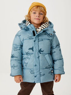 Стеганый пуховик для мальчика (голубой, 116) Sela